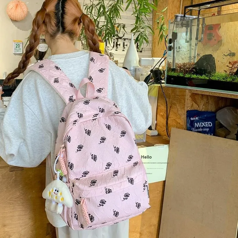 MOK Nylon Backpack Regular Women's White/Black/Pink/Green/Blue-18