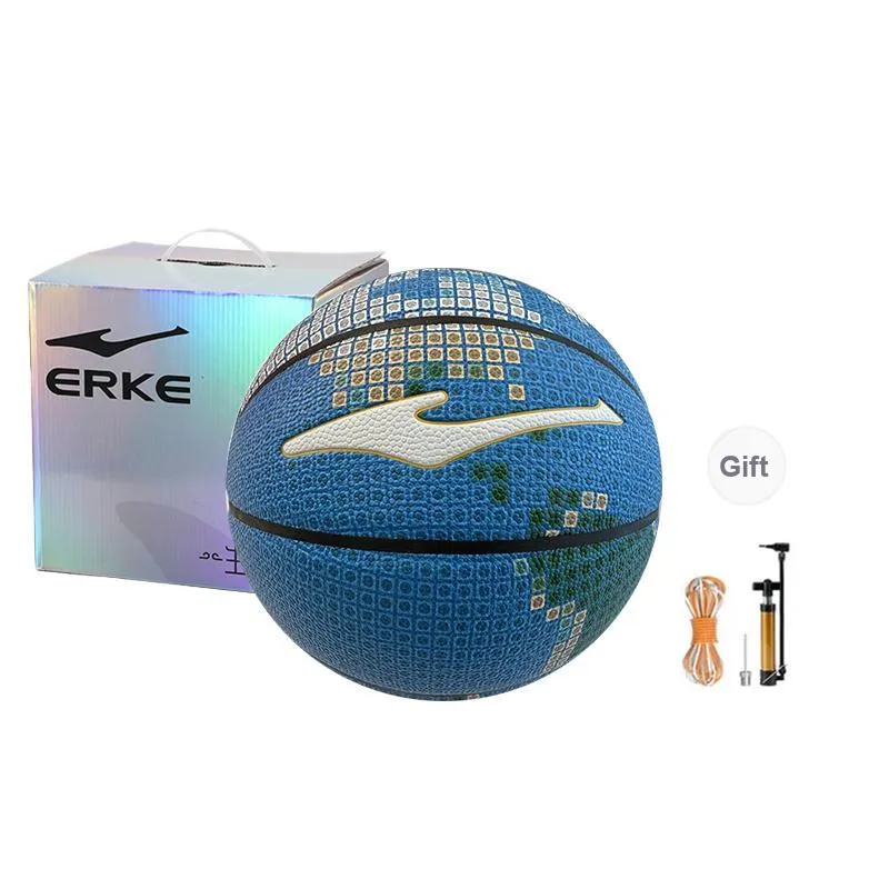 Erke PU Basketball Blue White Size 7 Ball Training-4