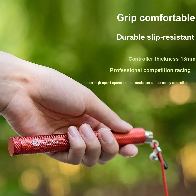 FEEBO Aerobic Fat Reduction Non Countable Jump Ropes Adults Handle Aluminum Alloy, Rope PVC Steel Wire 3m-8