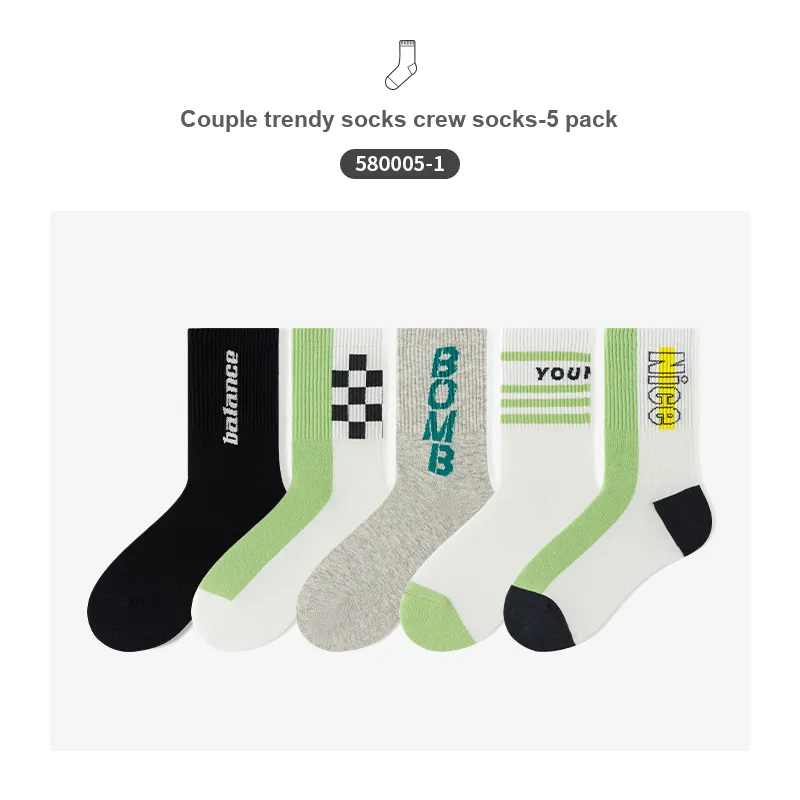 Caramella Mid Calf Socks Unisex 5 Pack-2