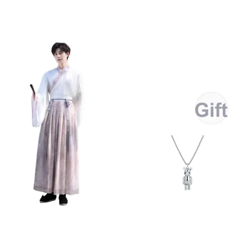 TUCANO Белый топ + Плиссированная юбка Мужские костюмы в стиле Тан