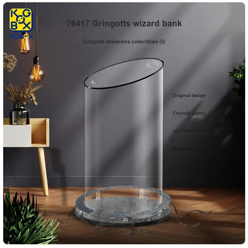 KGBOX Building Block 76417 Gringotts Wizard Bank Transparent Display Case Model Accessories-5