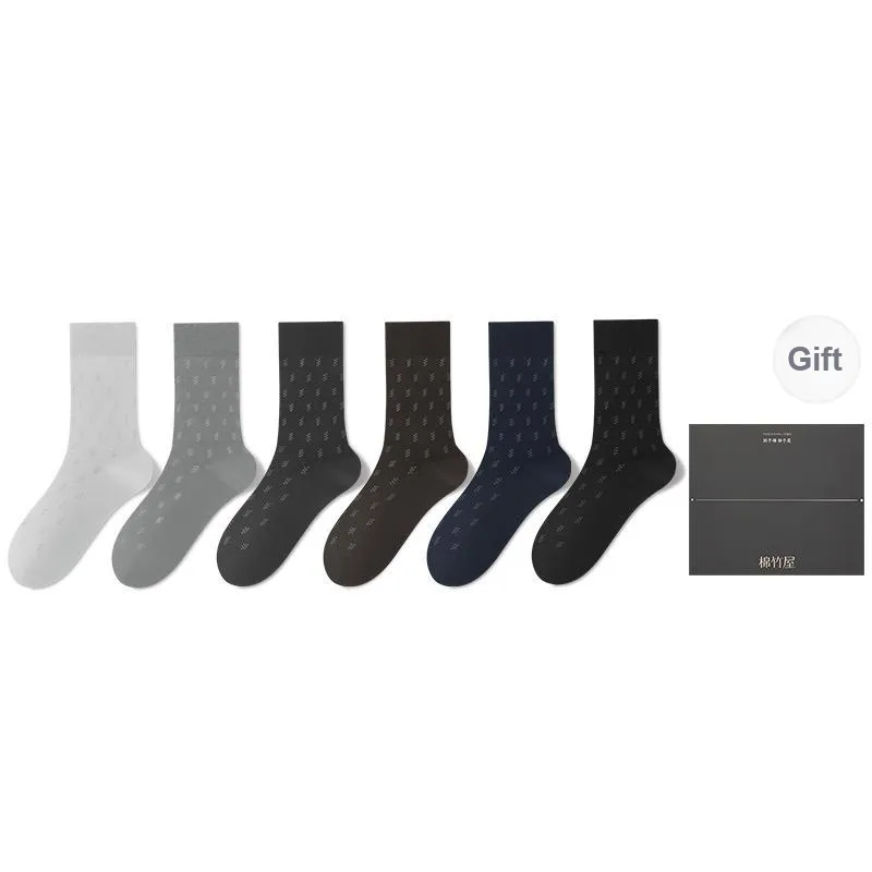 B&C.Room Mid Calf Socks Men's 6 Pairs Gift Box Packaged-13