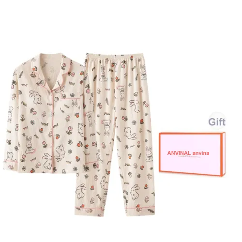ANVINAL Pajama Set Women's Gift Box Set White