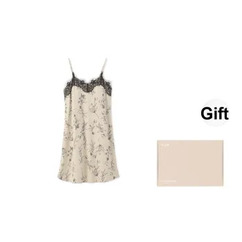 Aannsfam Nightgown Women's Cream Apricot Yellow
