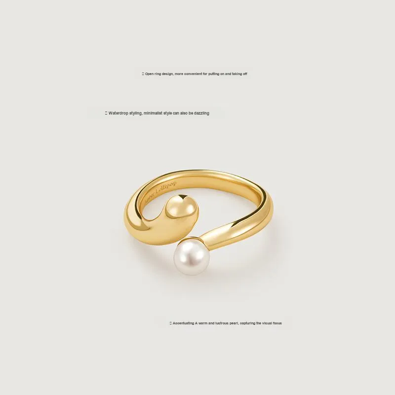 Amber Lollipop Pearl Rings Women's-1