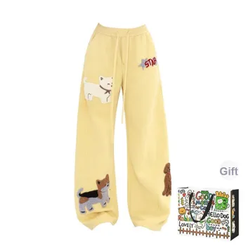 ZVJH Casual Pants Women's Yellow Shopping Bag