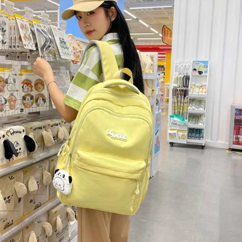 WICKBUEN Nylon Backpack Regular Unisex White/Black/Purple/Yellow/Blue-10