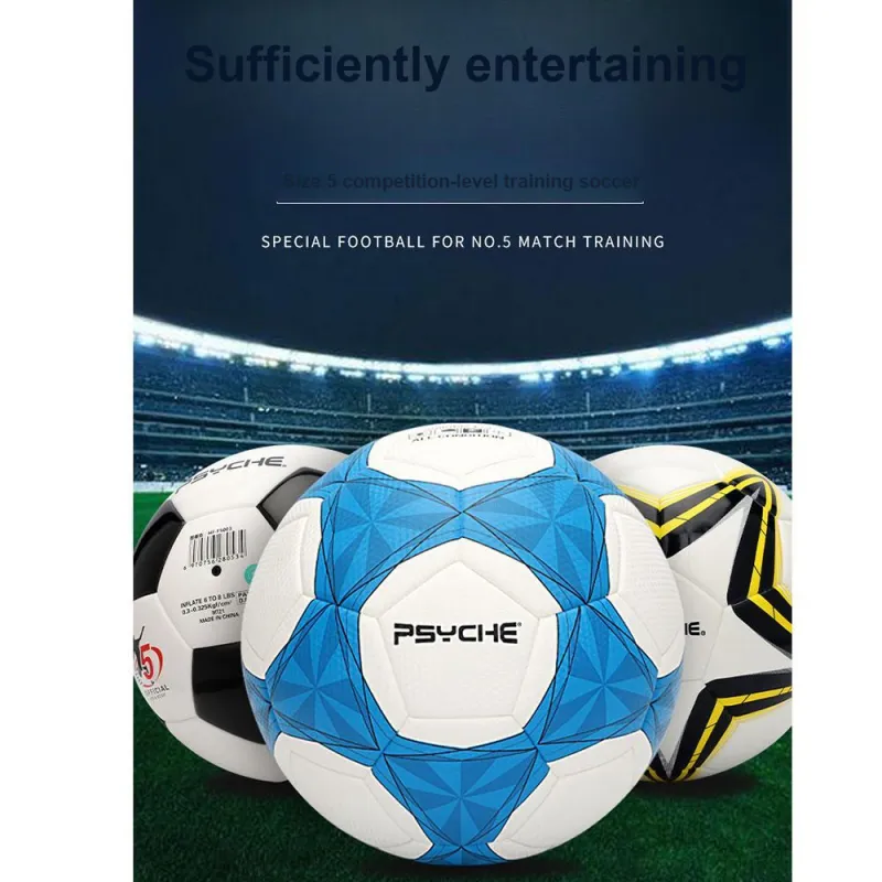PSYCHE Size 5 Ball Soccer PU Seamless Thermal bonding Unisex Blue White-1