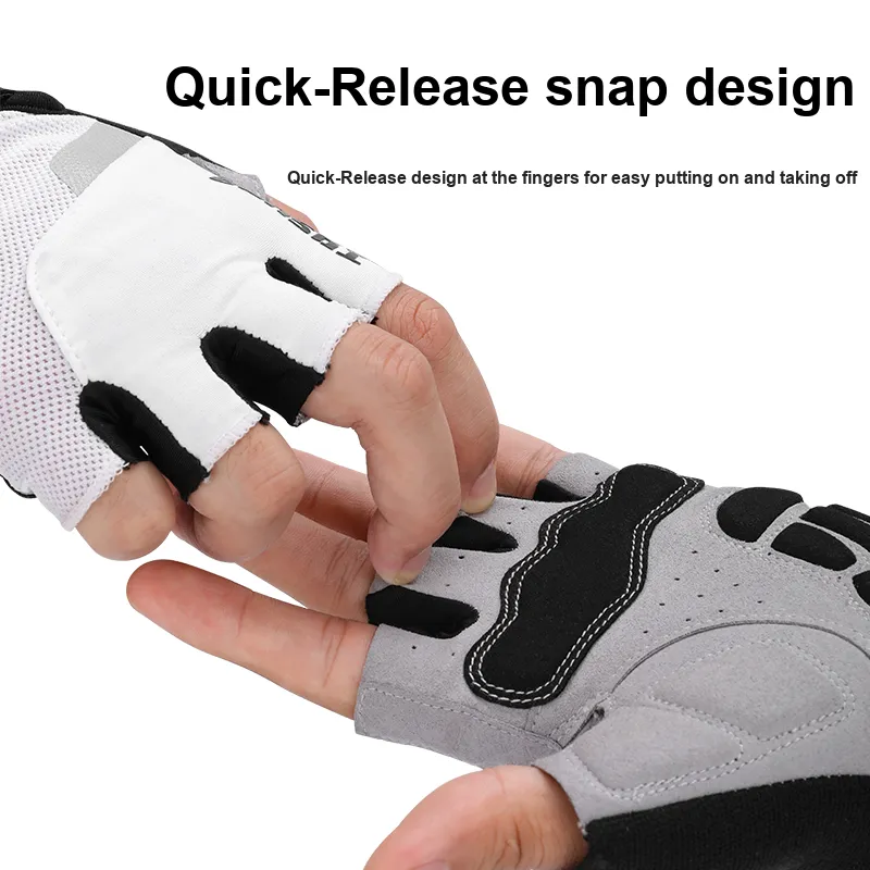 TOSUOD Cycling Glove Outdoor Unisex Back Of Hand Nylon Lycra Fabric; Polyester, Elastane White/Black/Brown-4