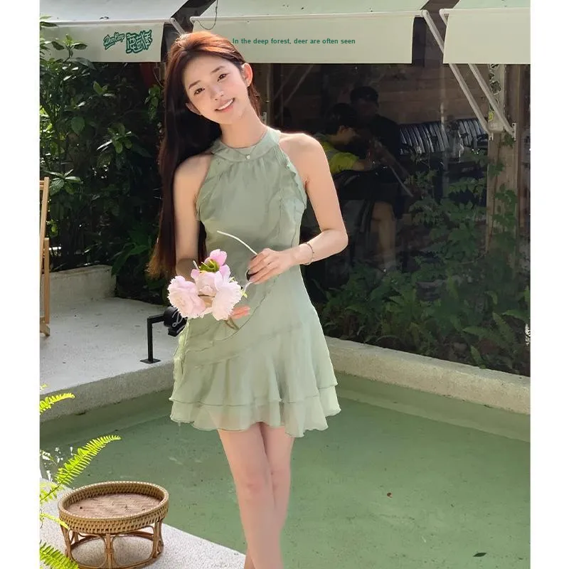 ETSE Sleeveless Dresses Women's Mint Green Dress-4