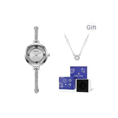 Clip Clop Кварцевый механизм сплав ремешок женские часы золотой циферблат