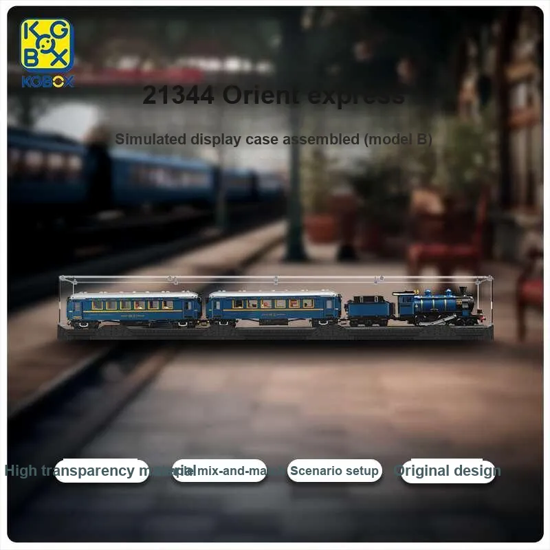 KGBOX Used For LEGO Building Block IDEAS 21344 Orient Express Train Figure Display Case Model Accessories-22