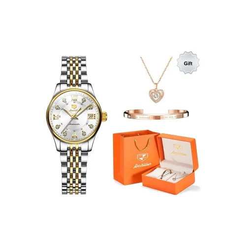 Jin Shi Dun Коробка Механический механизм Нержавеющая сталь Ремешок Часы Женские часы Белый циферблат