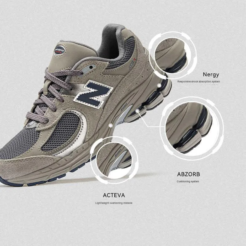 New Balance NB 2002R Slip Resistant Cushioning Wear Resistant Low Top Kids' Running Shoes Gray Black Teenagers-2