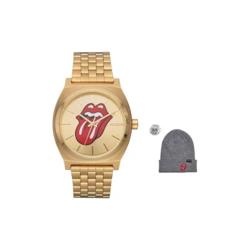 NIXON Наручные часы Кварцевый механизм Нержавеющая сталь Ремешок Золотой циферблат Унисекс A1356