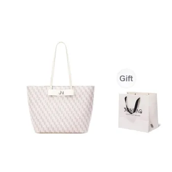 JONBAG PVC Tote Bag, Shopping Bag, Shoulder Bag Tubas Women's White/Gray
