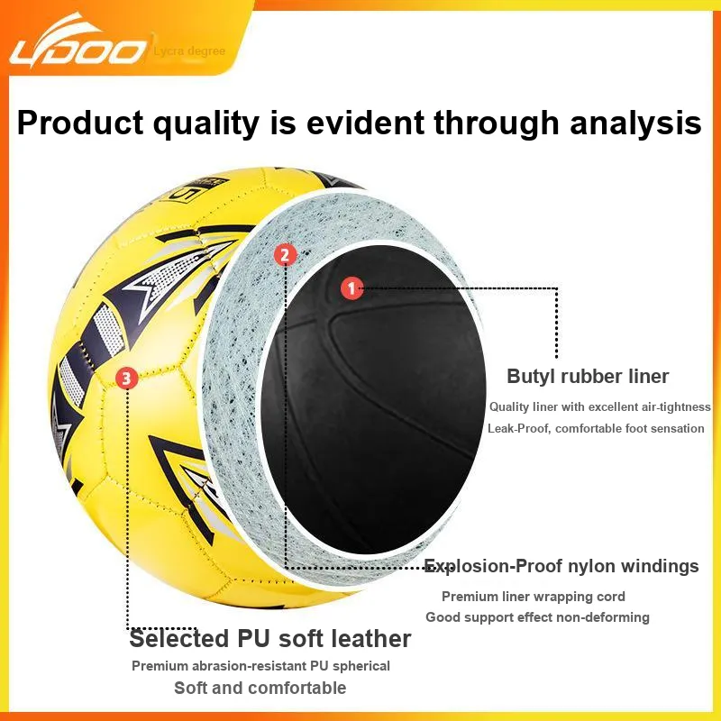 Ledo Size 4 And Size 5 Soccer PU Machine Stitched Soccer Ball Unisex-2
