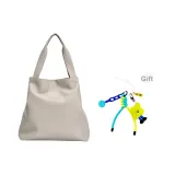A.FLORE Collaboration Milk Tea Plain Weave Tote (Bread Smiling Face)