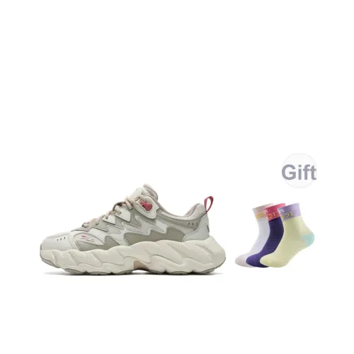 FILA Fern 2 Устойчивый к истиранию Дышащий Легкий Низкий Топ Повседневная обувь Женская Белый Коричневый