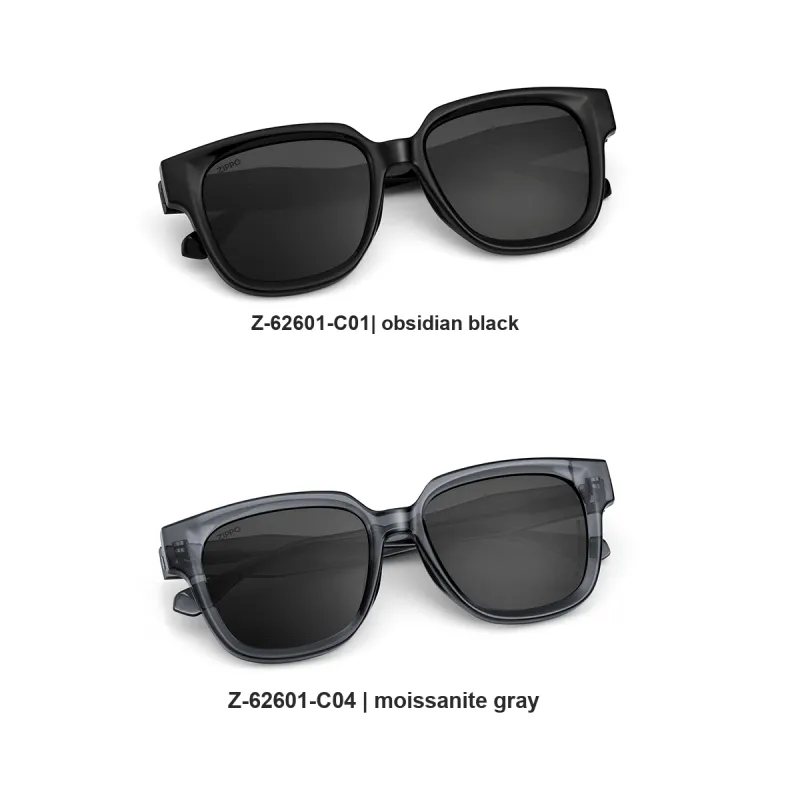 ZIPPO Plate Frame TR90 Square Sunglasses Unisex Black/grey Frame-3