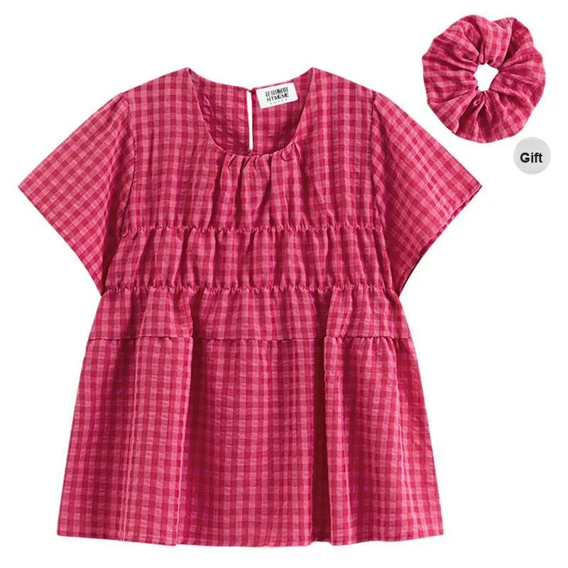 HTMEME Shirts Women's Raspberry Red Hair Tie-0