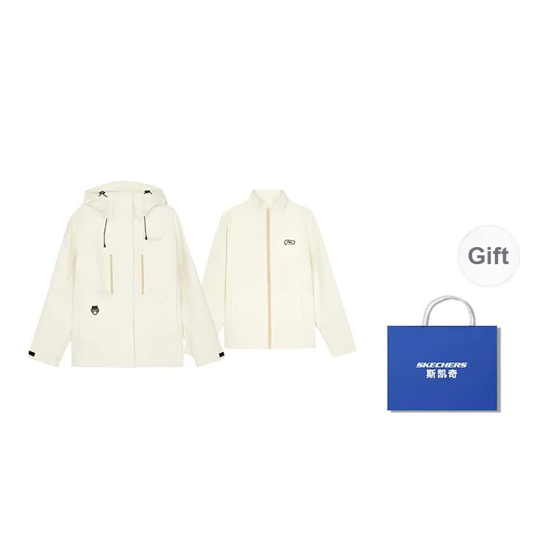 Skechers AW24 Waterproof And Windproof To Keep Warm Windbreaker Jacket Unisex Almond White-8
