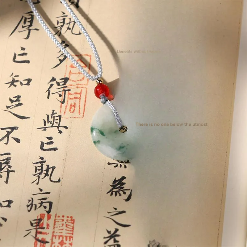 Clear Snow Glutinous Jade Jadeite Necklaces Unisex-3
