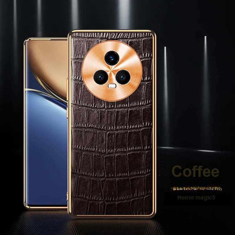Mivana Leather Material Electroplated Genuine Leather Crocodile Pattern Phone Case Compatible With 'Magic5 Pro/Magic5'-6