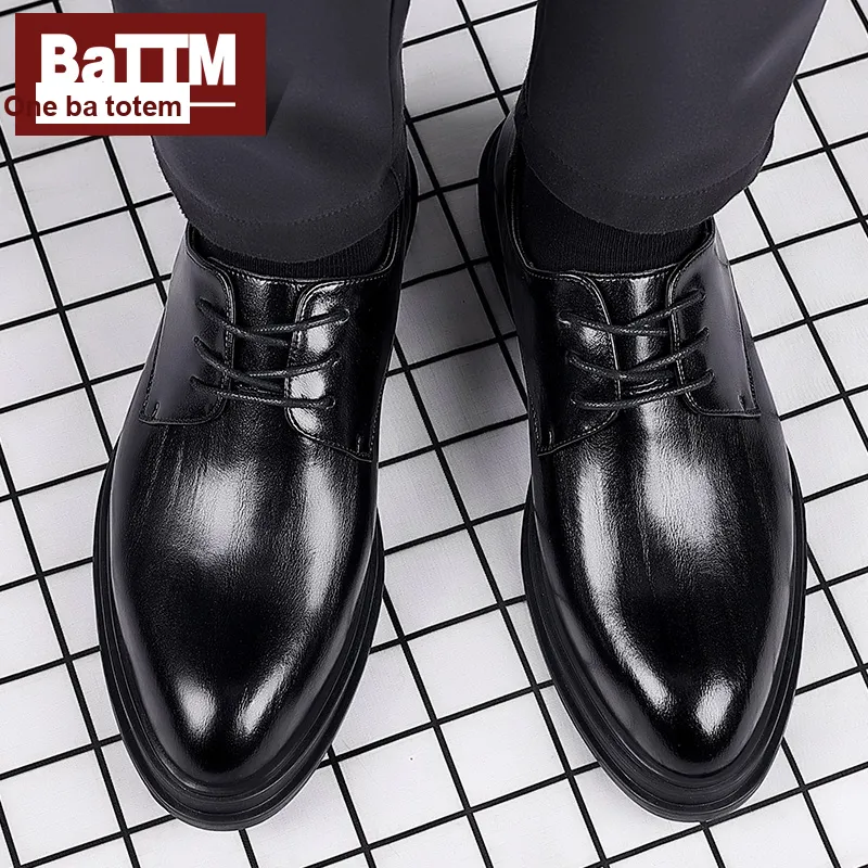Batotem Dress Shoes Men Low Top Black/Brown-3