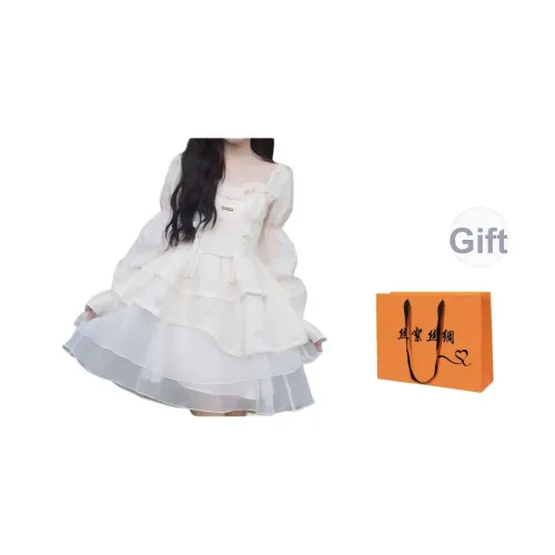 SIXUSICHOU Длинное платье с длинными рукавами женское