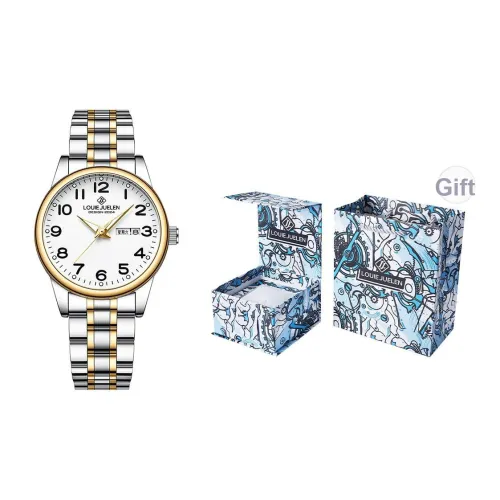 LOUIE JUELEN Кварцевый механизм Мужские часы 40 мм Белый