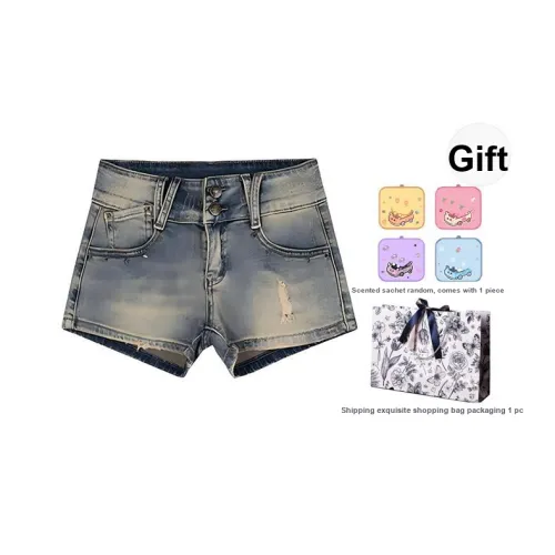 ETSE Джинсовые шорты Женские Винтажный синий