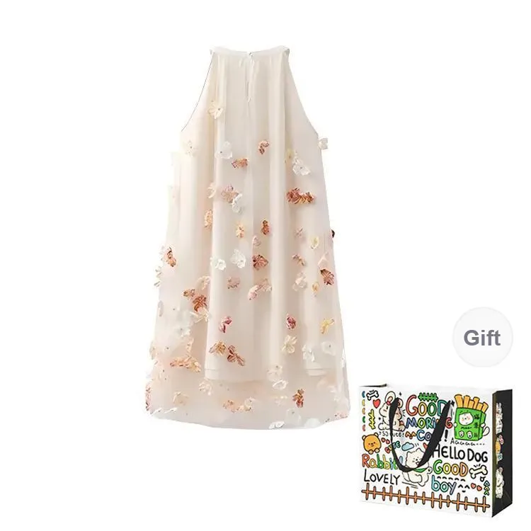 Dippanis Sleeveless Dress Women's Apricot-1