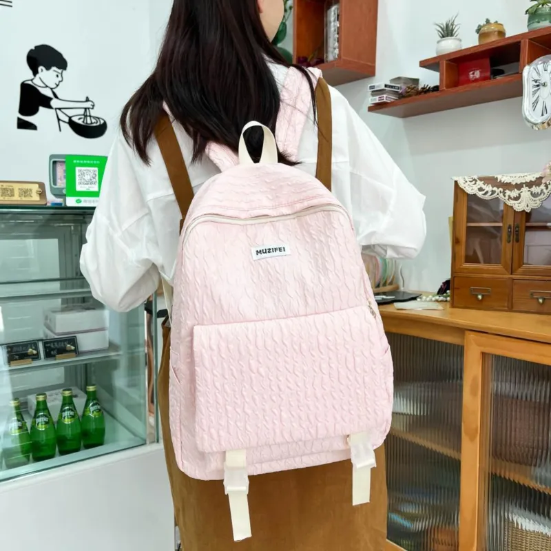 URBAN FOREST Polyester Backpack Unisex Sky Blue/Yellow/Green/Pink/Black-17