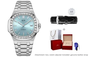 I&W CARNIVAL HWGUOJI Automatic Mechanical Movement Stainless Steel Watchband Watch Men's Watches Blue Dial