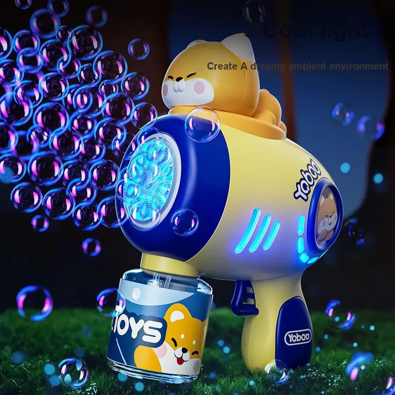 Yimi Cute Shiba Inu Bubble Machine, Fully Automatic Handheld Gatling Style Toys-2