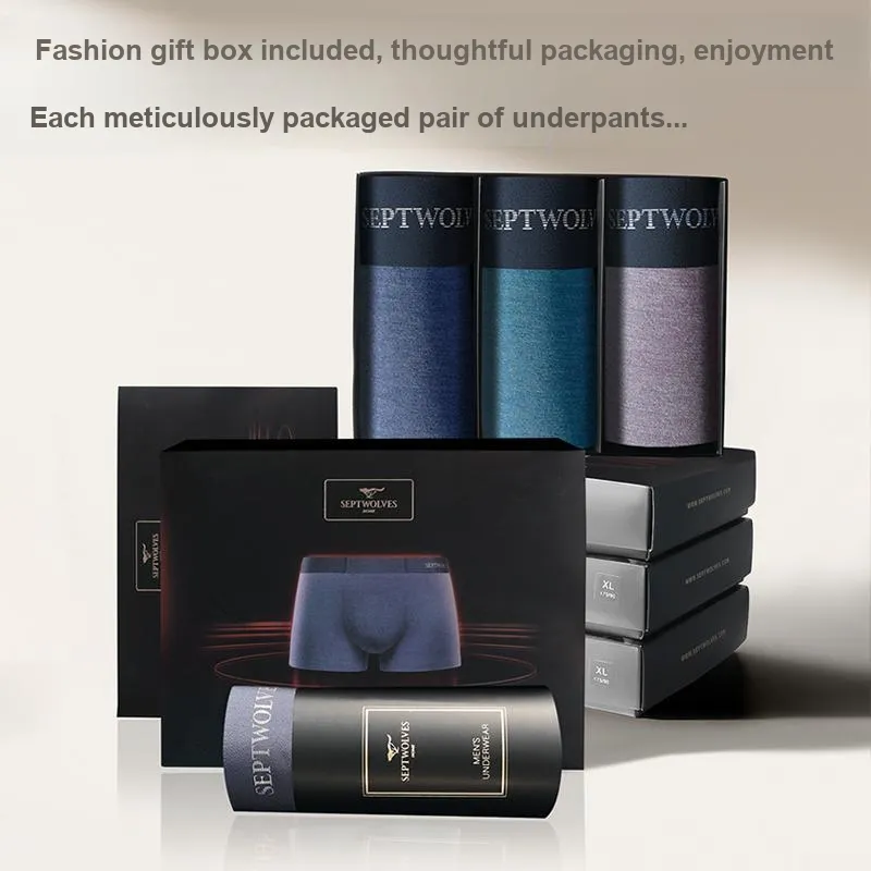 SEPTWOLVES Boxer Shorts Men's Gift Box Set+Shopping Bag-12