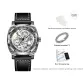 Silver Case Black Strap[Handwritten Greeting Card+Cuban Bracelet]