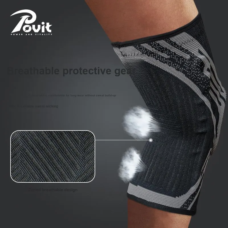 POVIT Knee Pads Nylon Elastane Latex Thread Silicone Running, Badminton, Basketball Men's-25