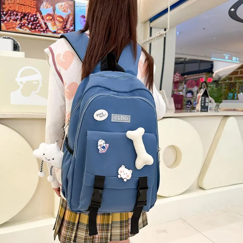 RUIPAI Nylon Backpack Regular Unisex Black/Pink/Blue/Purple-10