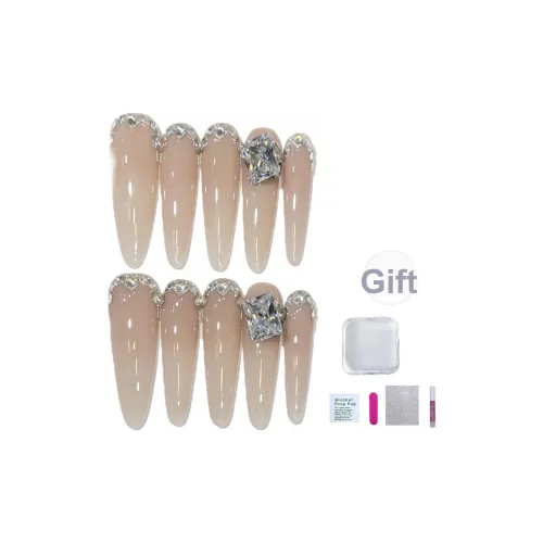 JIDUOMENG Молочный Сырой Мягкий Элегантный Лаковые Ножные Стикеры Звездный Диамант Ногтей Длинный Телесный Размытый