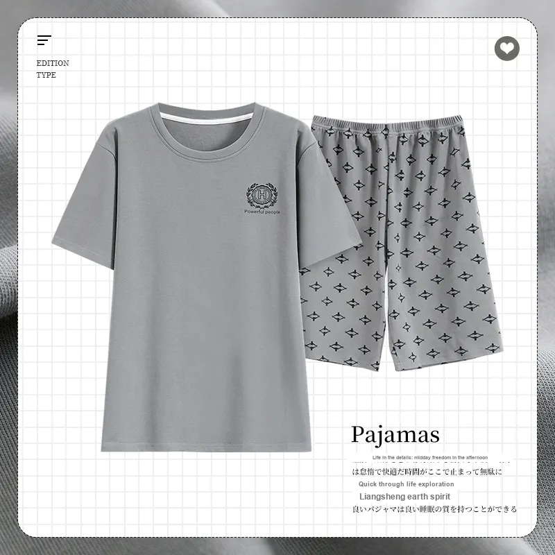 FENTENGCARE Pajama Set Men's Silver-1