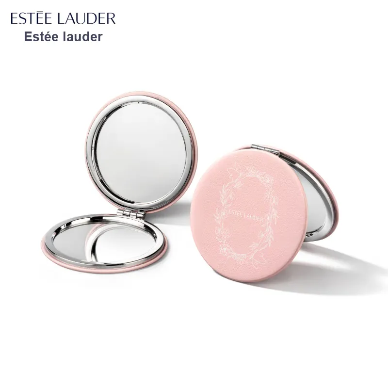 YASHILANDAI Pink Small Circle Mirror Portable And Lightweight-1
