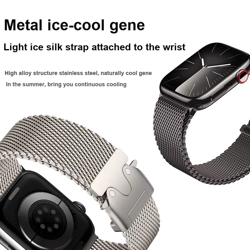 IBOANN Watch Band Apple Compatibility Stainless Steel Material-1