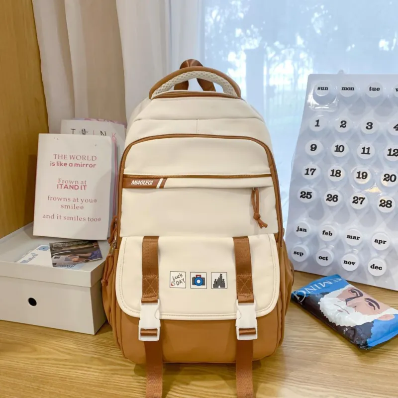 Yalu Nylon Backpack Regular Women's Khaki/Pink/Orange/Purple/Red-10