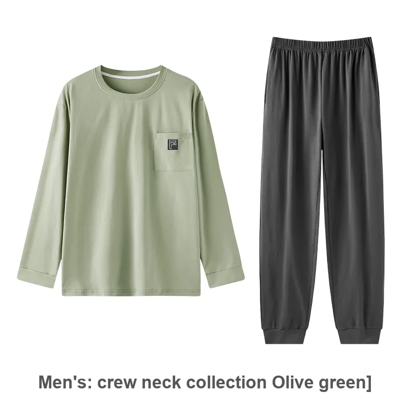 ZAO FU NIAO Pajama Set Men's Olive Green-1