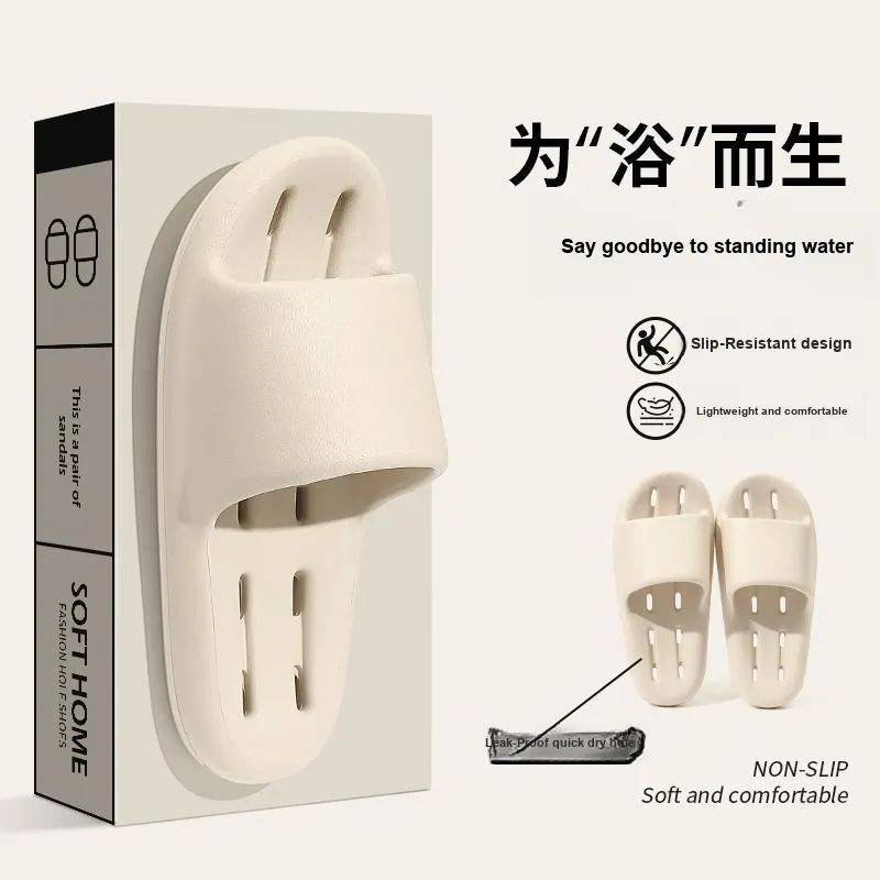 Foot Recreation Summer Bathroom Bathing Anti Slip And Wear Resistant Comfortable Home Slippers, Unisex-7