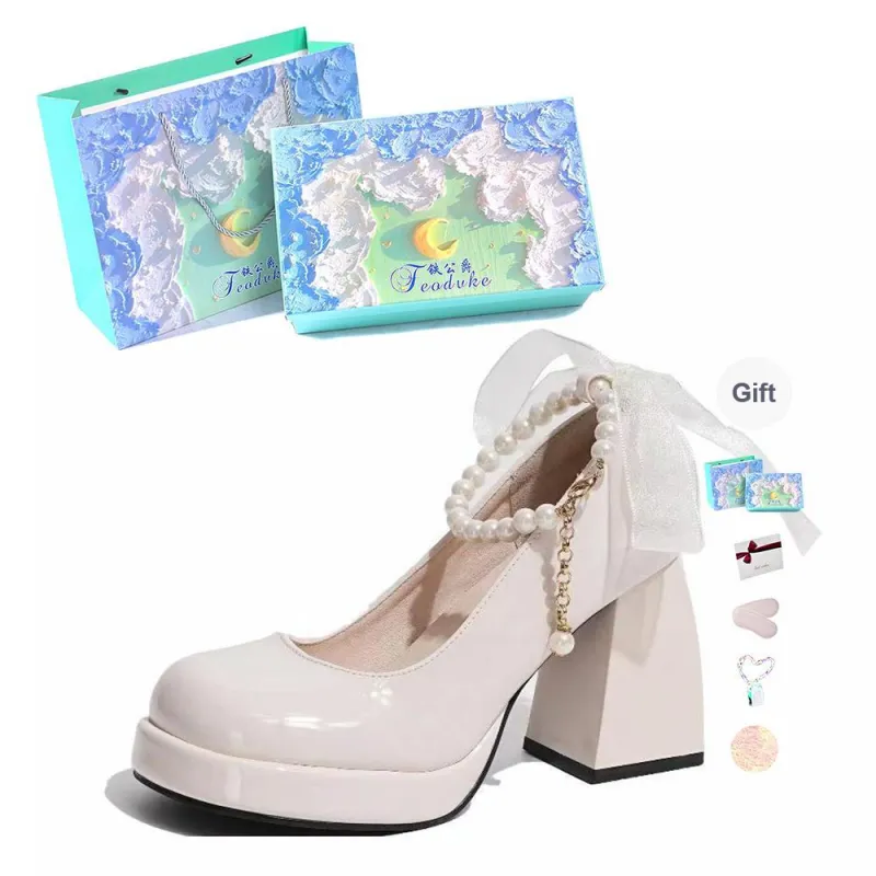 Feo Dvke Chunky Heel High Heels 8.5cm Women's Gift Box Set-18