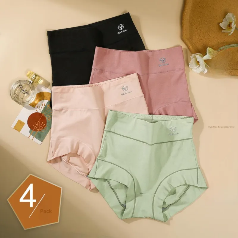 Red Bean Underpants Women's 4 Pack Caramel/Light Pink/Hepburn Black/Avocado Green-1